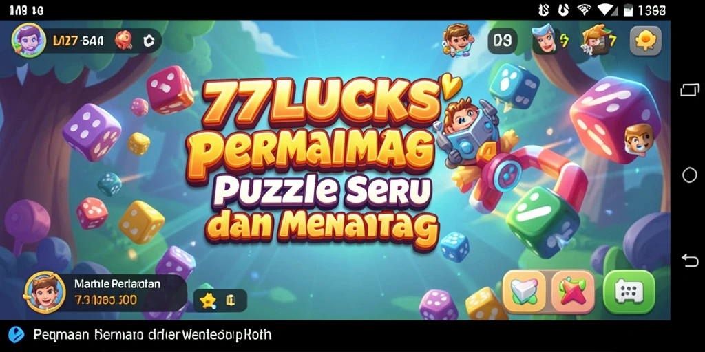 Tampilan gameplay seru dalam aplikasi Puzzle 77LUCKS.