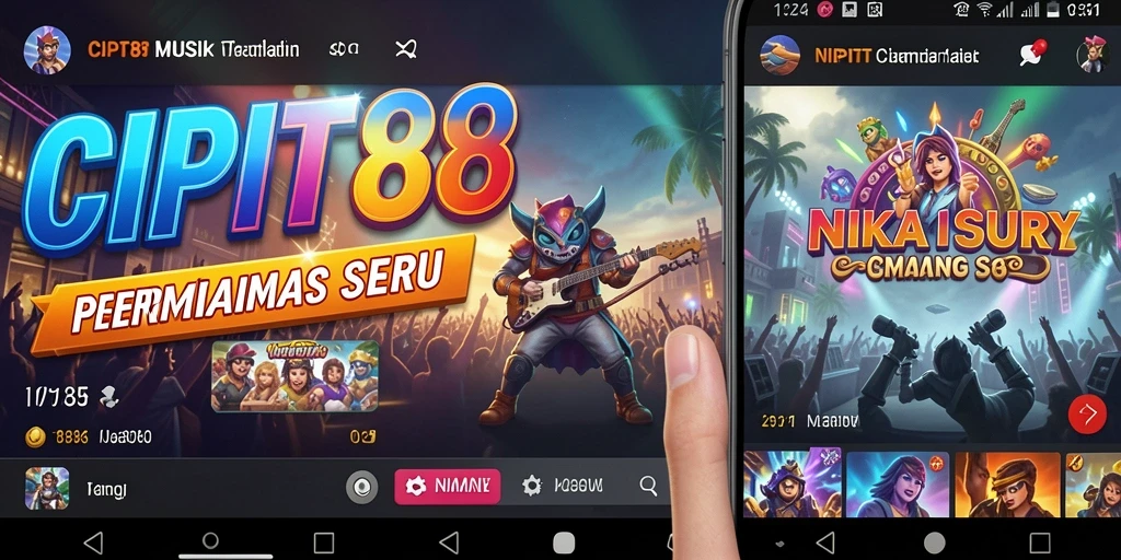 Tampilkan gameplay menarik dalam aplikasi musik CIPIT88.