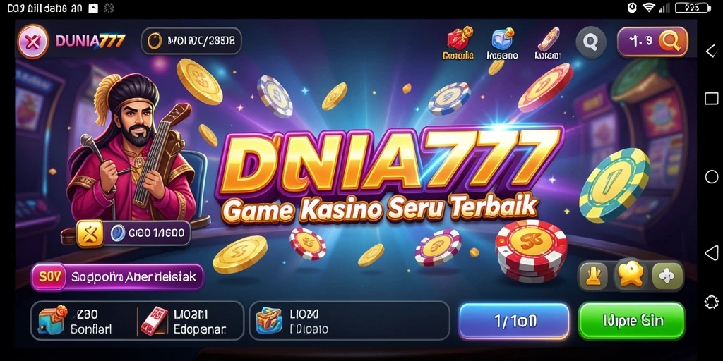 Tampilan utama gameplay DUNIA777 dengan fitur Kasino yang menarik.
