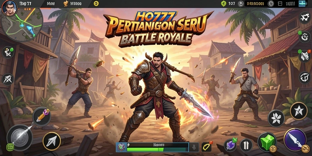 Gameplay mendebarkan dalam pertempuran Battle Royale.