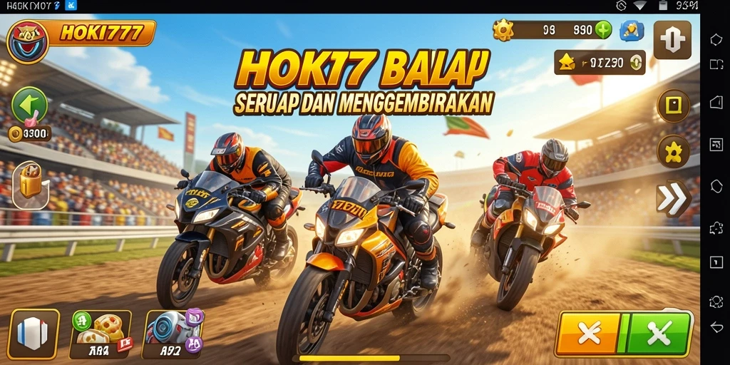 Gameplay HOKI777 yang seru dengan berbagai lintasan balap menantang.