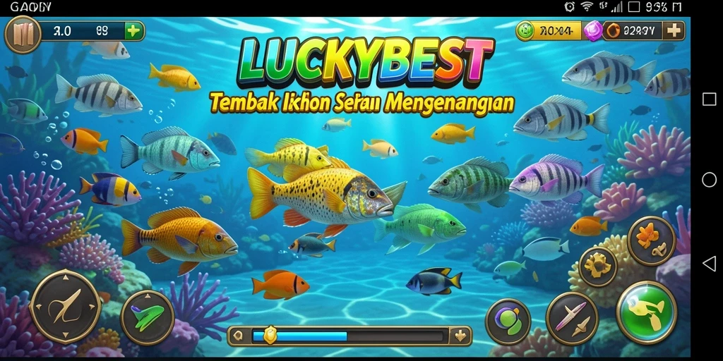 Gameplay seru dalam LUCKYBEST dengan berbagai ikan yang menantang.