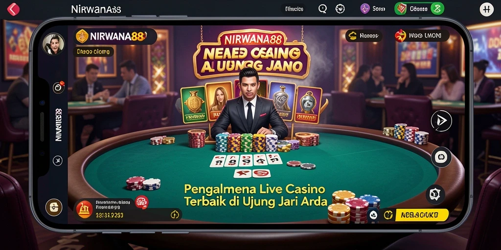 Tampilan gameplay Live Casino yang menegangkan di NIRWANA88.