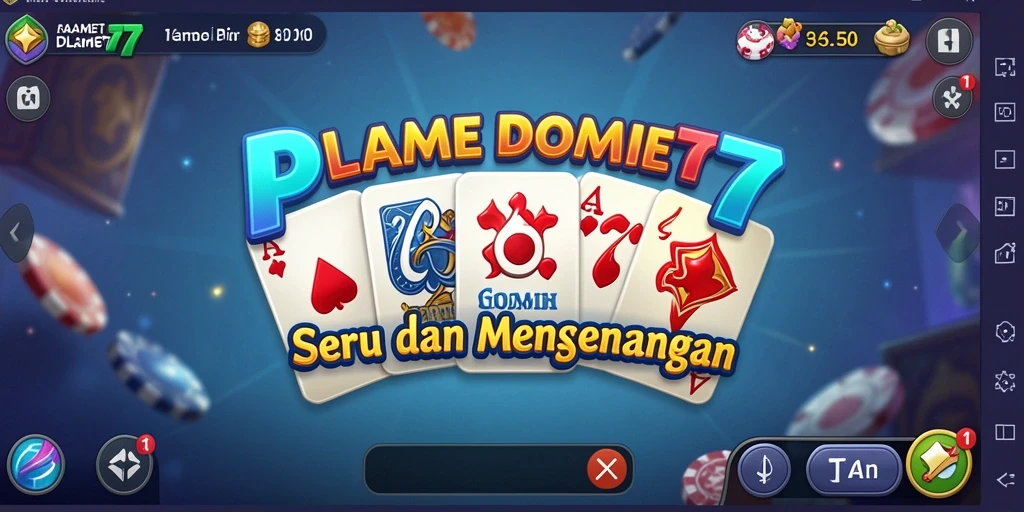 Screenshot utama menunjukkan gameplay domino yang menarik dan interaktif.