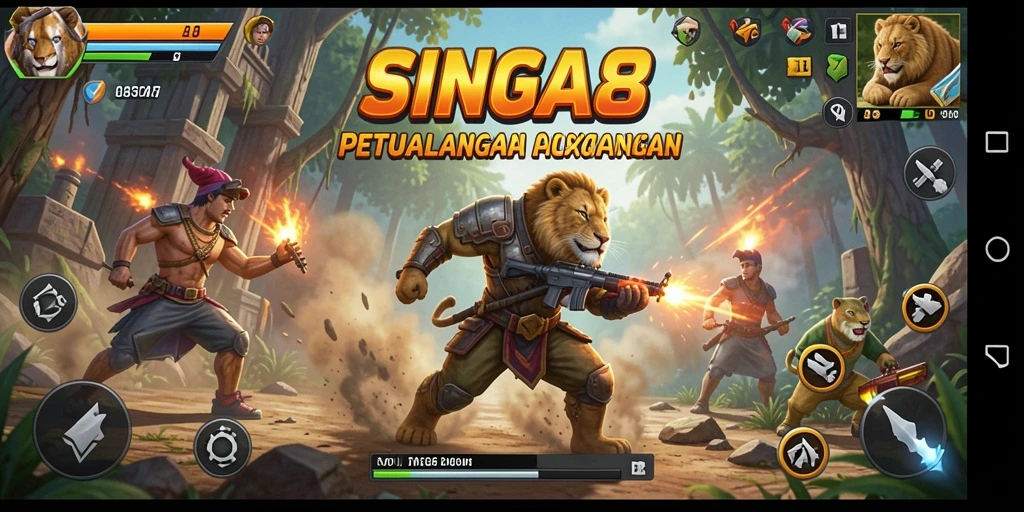 Tampilan gameplay menarik dari SINGA8 dengan aksi yang mendebarkan.